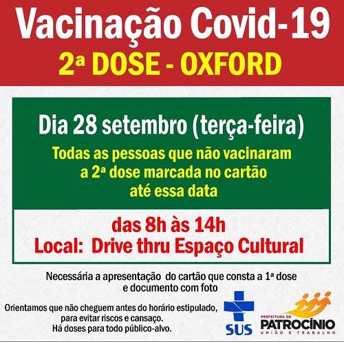 A secretaria de saúde, ira aplica a segunda dose...