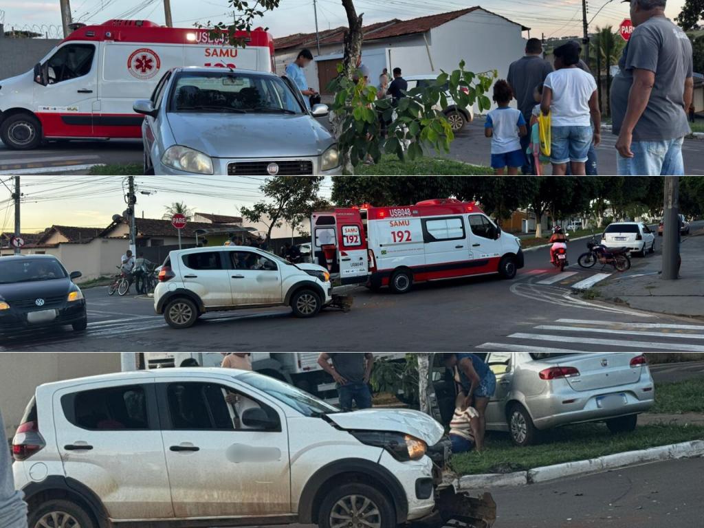 Carros colidem em cruzamento no bairro Morada Nova e motorista é levada...