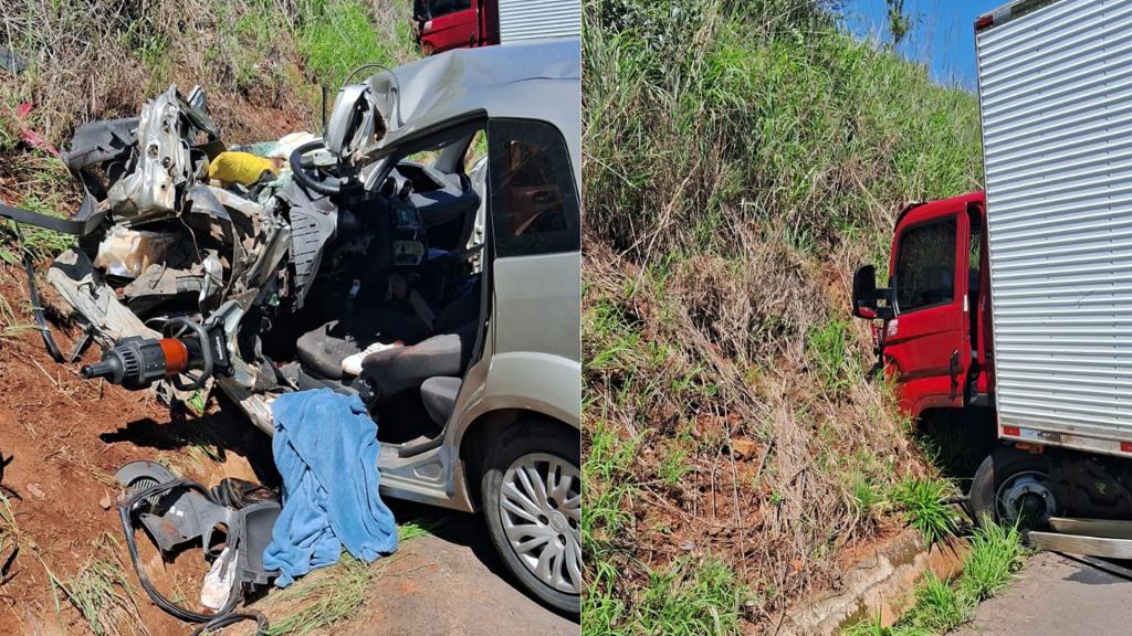 5 pessoas ficam feridas após carro colidir de frente...