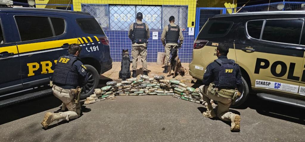 PRF apreende drogas escondidas em pneus de caminhão na BR-365, em Patos de Minas