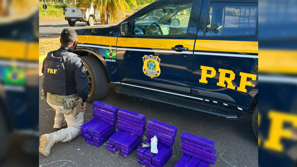 PRF prende homem por tráfico e apreende 72 barras de maconha na BR-365, em Patos de Minas
